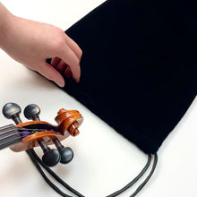 Load and play video in Gallery viewer, Midnight blue velvet violin sleeve drawstring