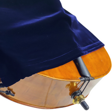 Load image into Gallery viewer, Midnight blue velvet cello sleeve drawstring