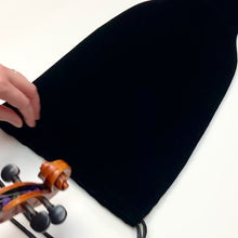 Load and play video in Gallery viewer, Black velvet violin sleeve drawstring